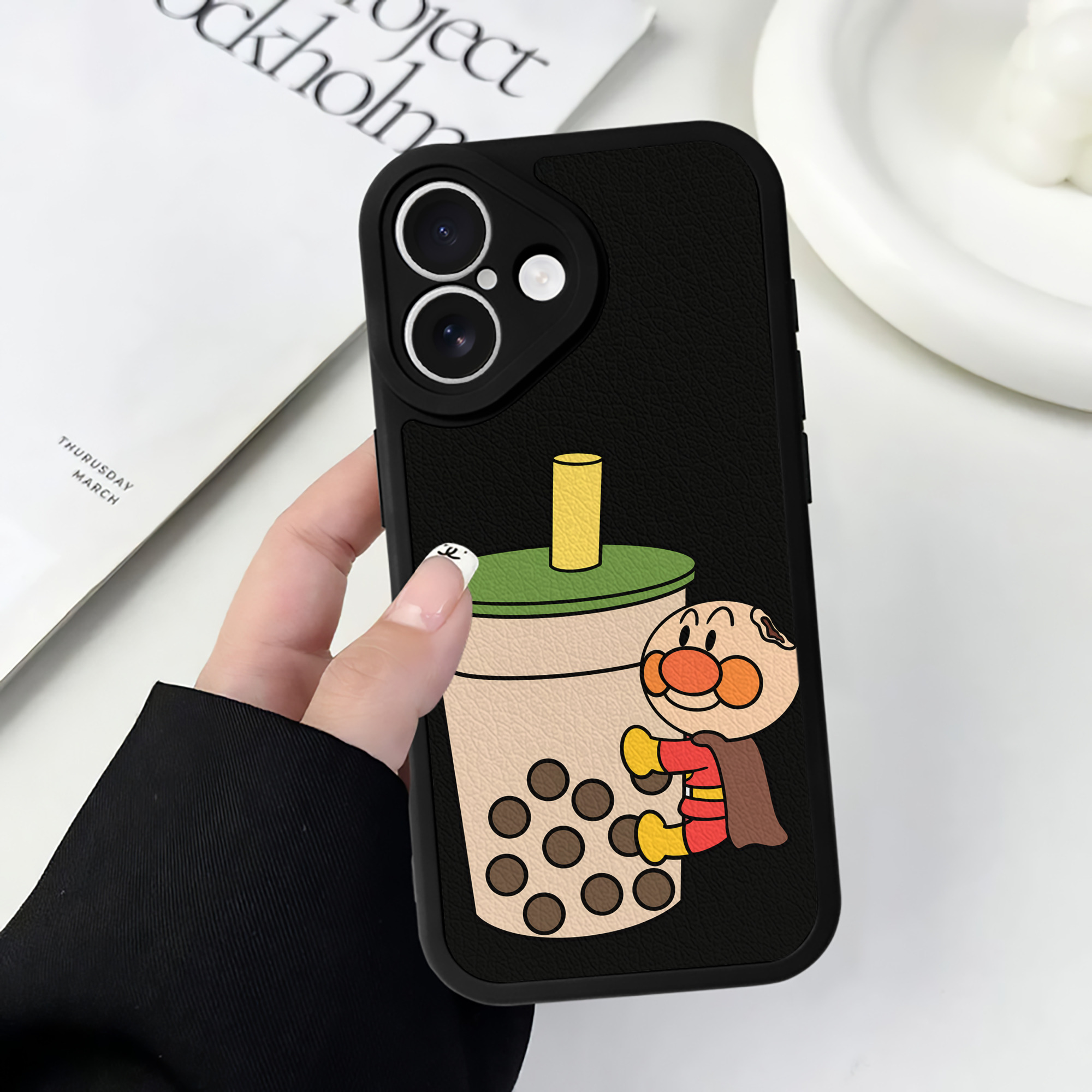 （画像用） アンパンマン Anpanman 【iPhone 16シリーズ対応】シリコンスマホケース（レザー調） 材質：シリコン